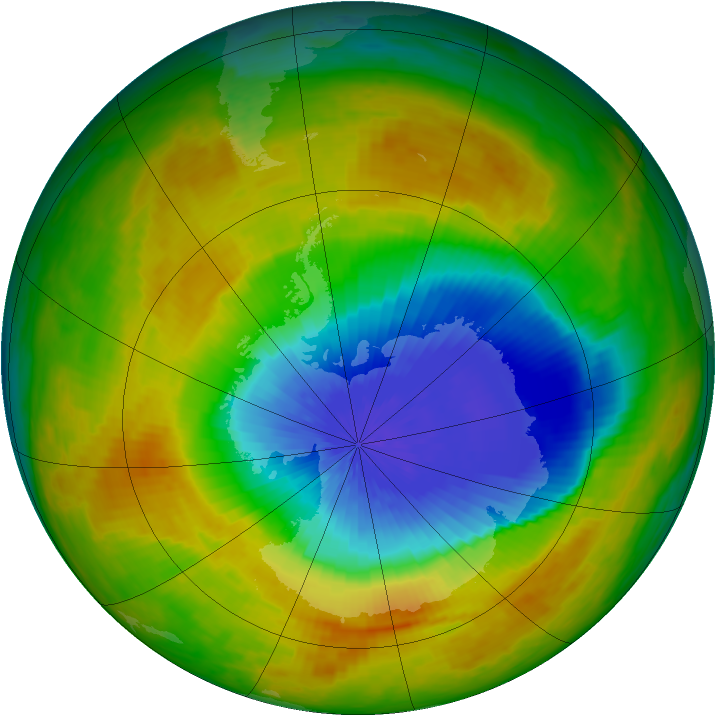 Antarctic ozone map for 08 October 2002